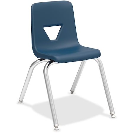 Lorell Student Stack Chairs, 16" Seat-Height, Navy, 4 ct LLR99887